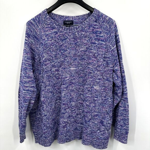 Lands End Drifter Sweater Plus Size 3X Purple Crew Neck Relaxed 100% Cotton - Picture 1 of 9